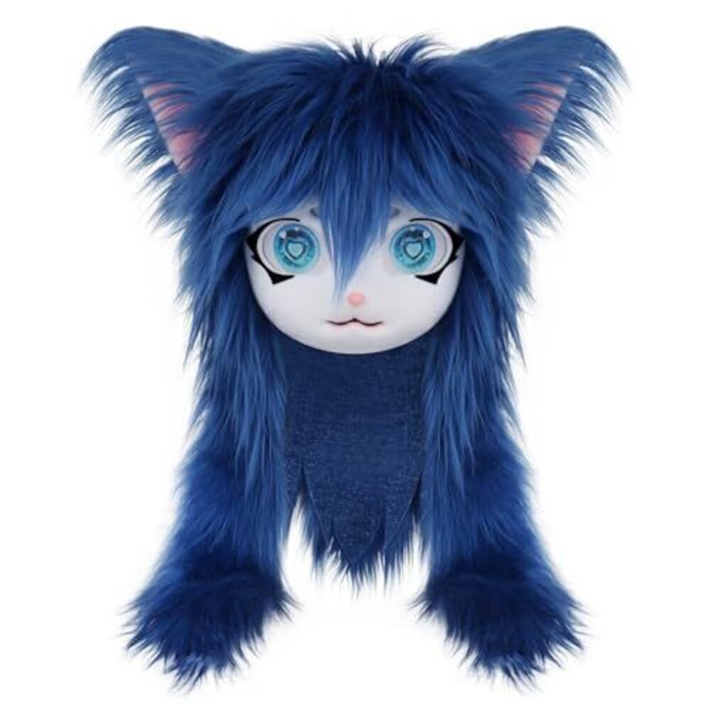3027 SMILETERNIT Animal Head Cat Fursuit Cut Mask Halloween Masquerade